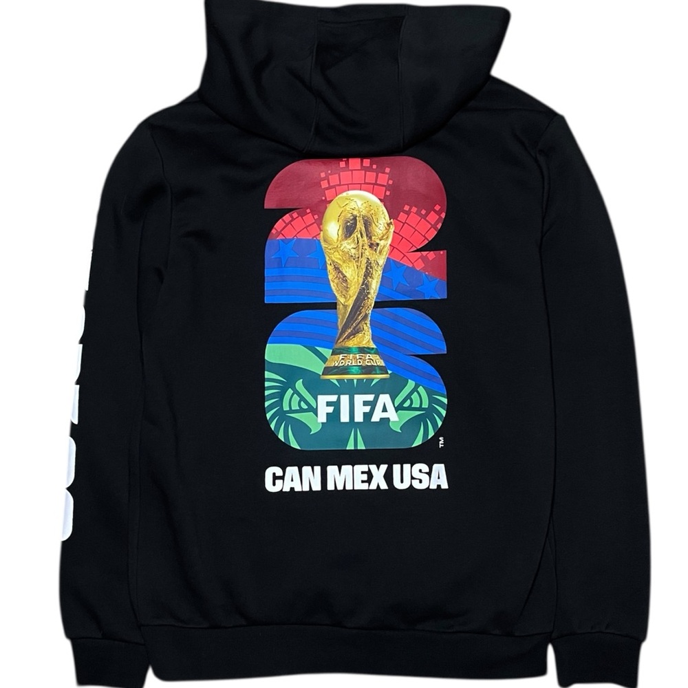 Adidas FIFA World Cup 2026 Hoodie Mens Medium Soccer Mexico USA Canada Black